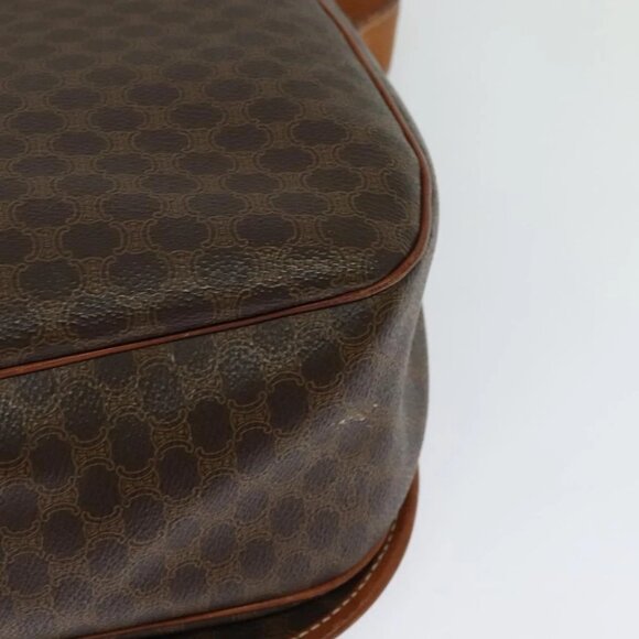 CELINE Macadam Canvas Shoulder Bag PVC Leather Brown Gold Auth bs25678 - Picture 14 of 16